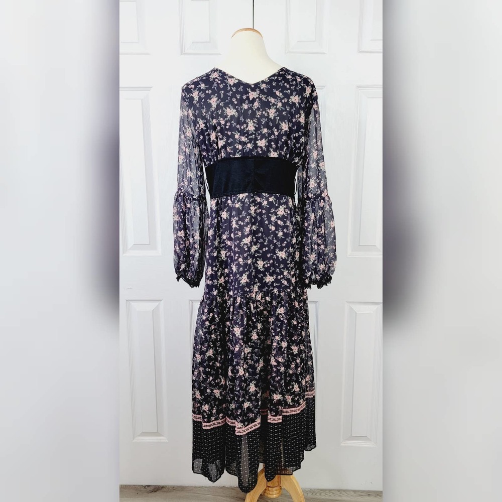 NWT I Madeline Floral Long Sleeve Maxi Dress - Picture 9 of 9